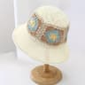 Bohemia Flower Straw Sun Hat Foldable Beach Vacation Cap 4