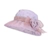 Elegant Womens WideBrim Sun Hat With Mesh Flowers  Breathable UV Protection Beach Cap 5
