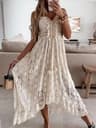 Boho Lace V Neck Summer Vacation Long Dress 3
