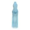 Velvet Halter Turtleneck Bodycon Dress With Tassel Hem 5