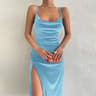 Velvet Swing Collar Side Slit Evening Maxi Dress 6