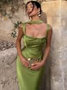 Mozision Elegant Backless Satin Gown  Sexy Halter Party Maxi Dress 6