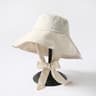 Chic Linen Foldable Bucket Hat With Ribbon Tie For Women 4