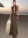 Sisterlinda Chic Backless Sparkle Patchwork Bandage Irregular Party Dress 3