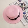 Panama Straw Sun Hat With Flat Brim  Elegant Bowknot Accent 6