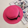 Panama Straw Sun Hat With Flat Brim  Elegant Bowknot Accent 7