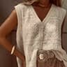 Chic Vintage Crochet V Neck Sleeveless Knitted Top  Casual Summer Vacation Vest 4