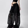 Vintage Lace Cargo Pants Women Wide Leg Streetwear Trousers 5