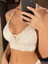 Chic Hollow Out Beach Top Crochet Knitted Bikini Top For Women Boho Swimwear 6