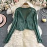 Boho Crochet Crop Cardigan Tie Front Lightweight Summer Bolero Shrug 5
