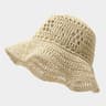 Womens Straw Bucket Hat Breathable Wide Brim Sunshade For Beach Travel 3