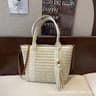 Boho Straw Woven Bag  Large Capacity Beach Tote Bag With Tassels Relaxed Style Summer Shoulder Hand 5