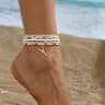 Boho Multilayer Rice Bead Anklet Set With Starfish Pendant  Summer Beach Jewelry For Women 5