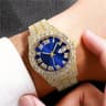 Iced Out Hip Hop Watch For Men Oversized Rhinestone Quartz Timepiece With Stainless Steel Band 6