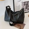 Vintage PU Leather Tote Bag For Women Stylish Large Capacity Commuter Crossbody Bag 4