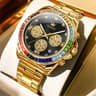 OLEVS Rainbow Gemstone Bezel Quartz Watch 6