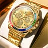 OLEVS Rainbow Gemstone Bezel Quartz Watch 7