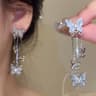 Red Zircon Butterfly Drop Earrings For Women 9