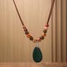 Handmade Wooden Beaded Necklace With Ethnic Totem Pendant 5