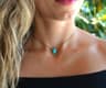 Turquoise Beaded Choker Necklace For Women Boho Gemstone Jewelry 7