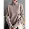 Women Elegant Knit Pullover Sweater Classic Turn Down Collar Winter Top For Ladies 2
