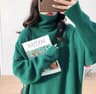 Thickened Loose Knitted Sweater High Collar Lazy Style Base Shirt Outerwear Autumn Winter Fashion C 1