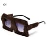 Oversized Plush Sunglasses  Trendy Y2K Winter Shades For Women Perfect For Cosplay Parties  Holiday 5