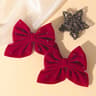 Girls Cute Velvet Bow Hair Clip With Diamond Embellishments  Safe Alloy Hair Accessory For Kids Gif 3