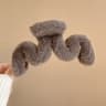 Elegant Faux Fur Hair Claw For Women  Plush Acrylic Hair Clip Barrette WinterReady Hair Accessories 4