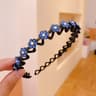 Elegant Rhinestone Pearl Hairband With Floral Design  NonSlip Elastic Hair Hoop For Women  Girls 1