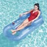 Inflatable Pool Float Recliner With Backrest Floating Lounge Chair For Beach  Pool 6