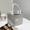 Cute Bear Mini Canvas Tote Bag With Woven Handles For Lunch And Everyday Essentials 4