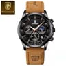 Luxury Mens Chronograph Watch With Leather Strap Luminous Display And Date 8