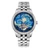 Starry Night Automatic Watch Sapphire Skeleton Art Dial 0