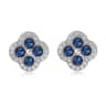 Gold Plated Flower Drop Earrings With Cubic Zirconia 2
