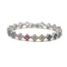 Gold Plated Flower CZ Necklace And Bracelet For Women 25