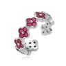 Gold Plated Adjustable Flower Ring With CZ Zirconia For Women 16