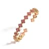 Gold Plated Flower Bracelet For Women With Cubic Zirconia Adjustable Bangle 10