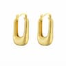 Lustre Pearl Hoops Gold Plated Textured Chunky Earrings For Women 1