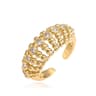 Gold Plated Zircon Jewelry Set For Women With Dangle Earrings Bracelet And Rings 11