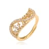 Gold Plated Zircon Jewelry Set For Women With Dangle Earrings Bracelet And Rings 16