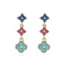 Sparkling Cubic Zirconia Floral Tassel Earrings For Women 9