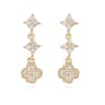 Sparkling Cubic Zirconia Floral Tassel Earrings For Women 11