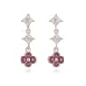 Sparkling Cubic Zirconia Floral Tassel Earrings For Women 14