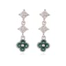 Sparkling Cubic Zirconia Floral Tassel Earrings For Women 16