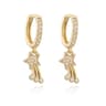 Gold Plated Celestial Earrings With Sun Star Charms And Zircon 9