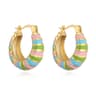Striped Enamel Hoop Earrings For Women Modern Statement Earrings 7