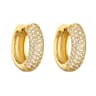 Gold Plated Huggie Earrings With CZ Zircon For Women 12