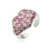 Gold Plated Red Zirconia Heart Ring For Women Adjustable Romantic Jewelry 8