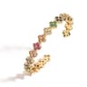 Gold Plated Flower Bracelet For Women With Colorful Zirconia Adjustable Fit 8